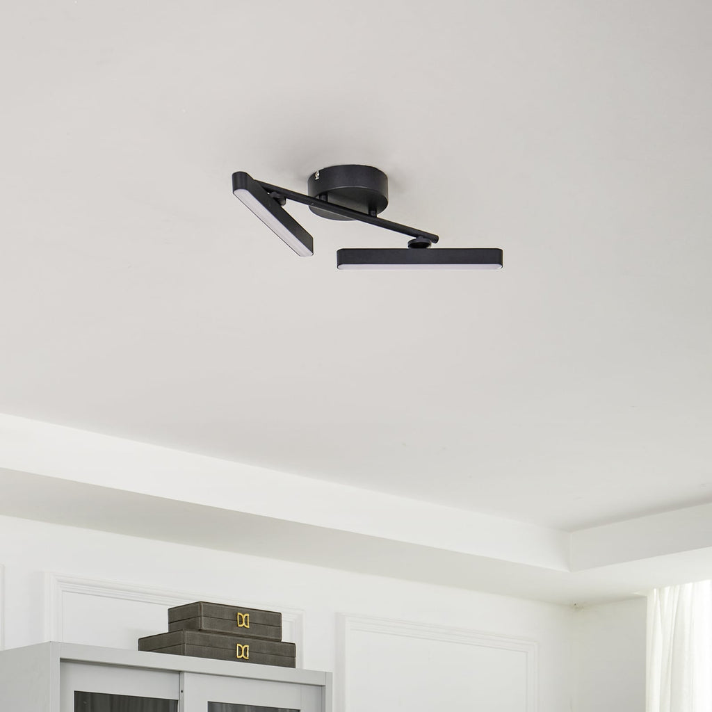LED taklampe Eldrin 2-lys svart detalj