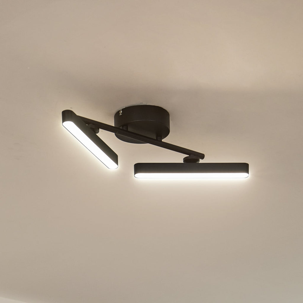 LED taklampe Eldrin 2-lys svart forfra