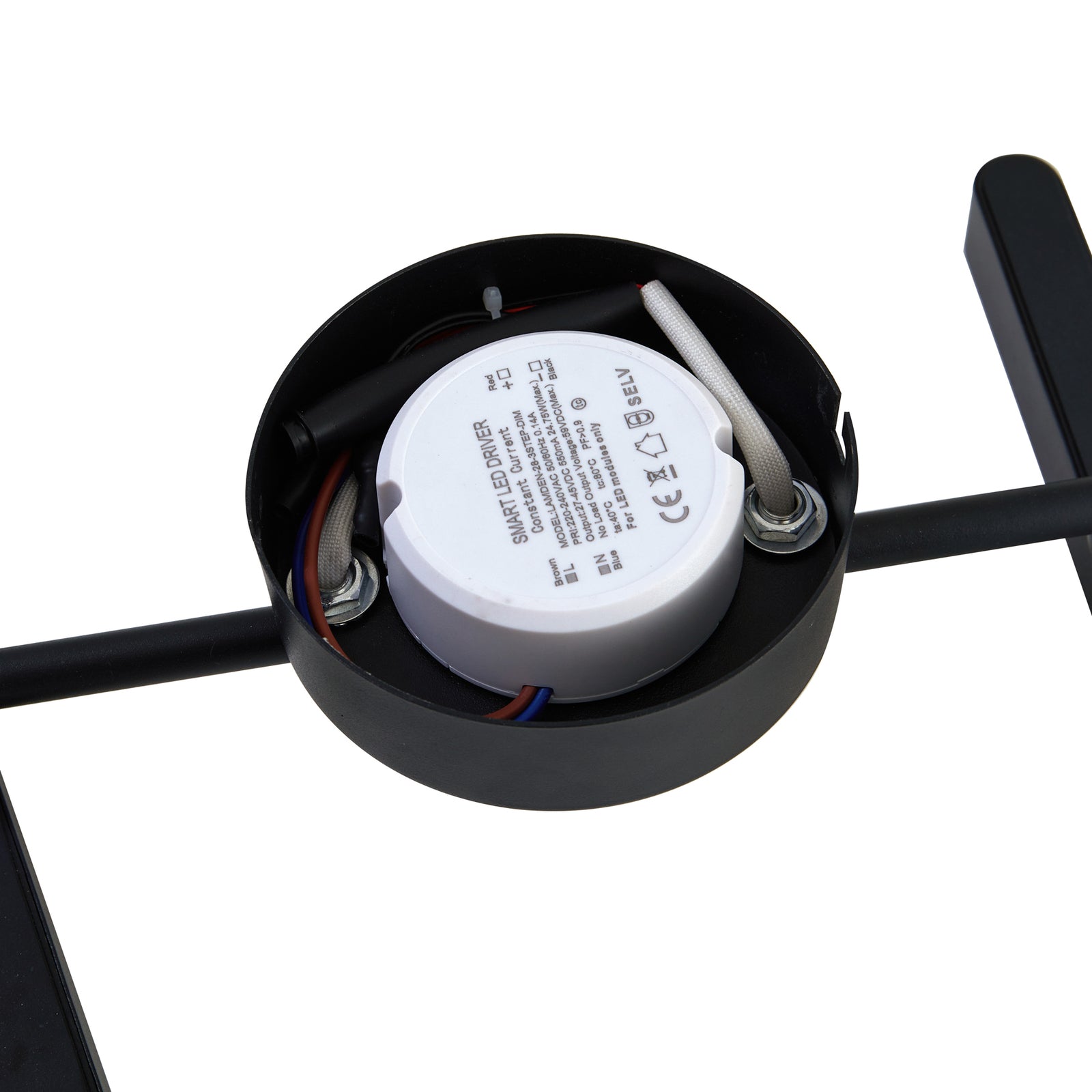 LED taklampe Eldrin 2-lys svart lysdetalj
