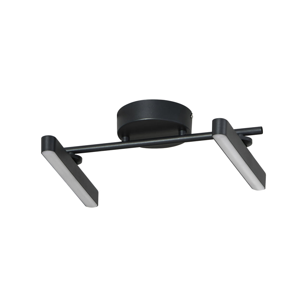 LED taklampe Eldrin 2-lys svart montert i rom
