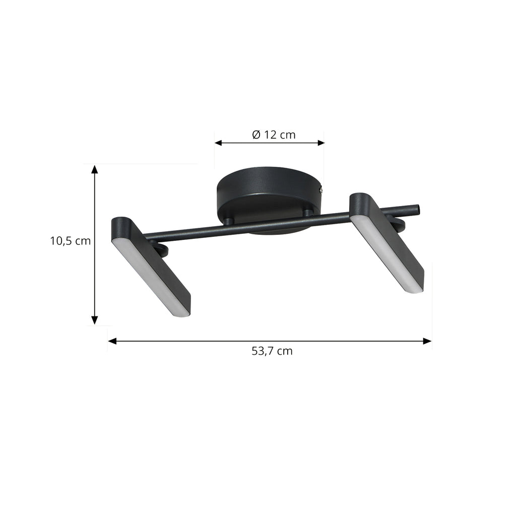 LED taklampe Eldrin 2-lys svart nærbilde