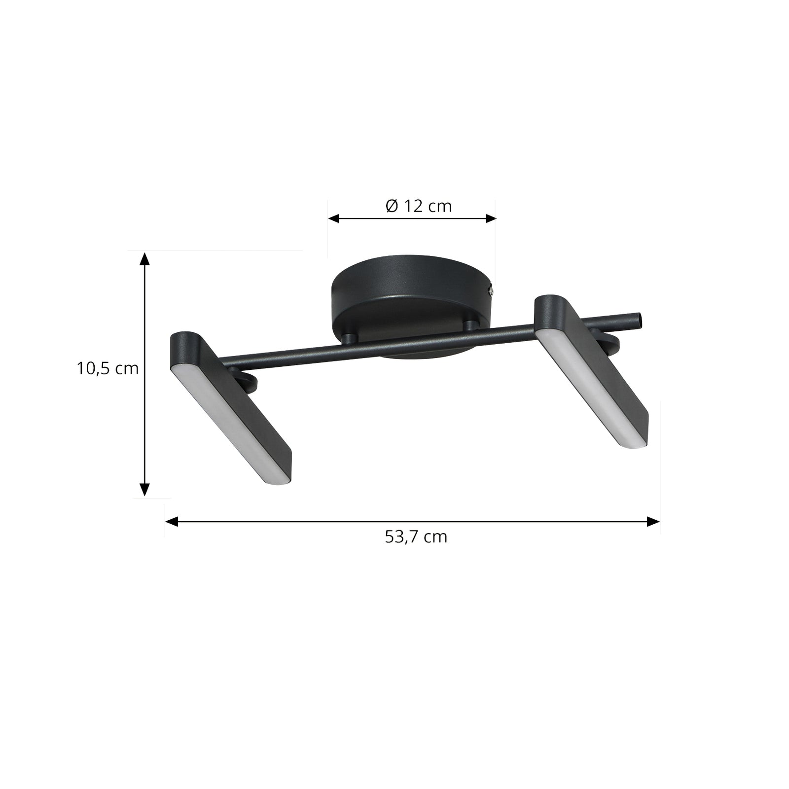LED taklampe Eldrin 2-lys svart nærbilde