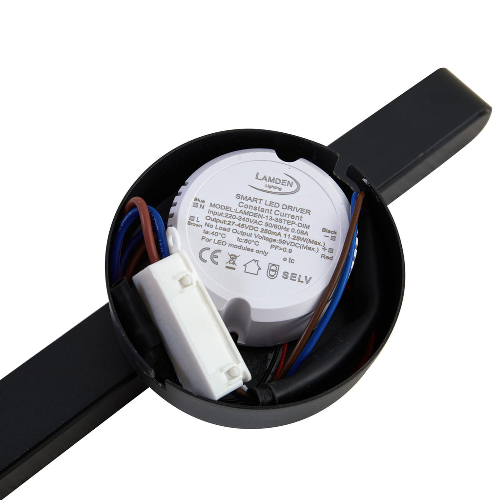 LED taklampe Eldrin svart aluminium dimbar 25,7 cm 8,3W - Lindby