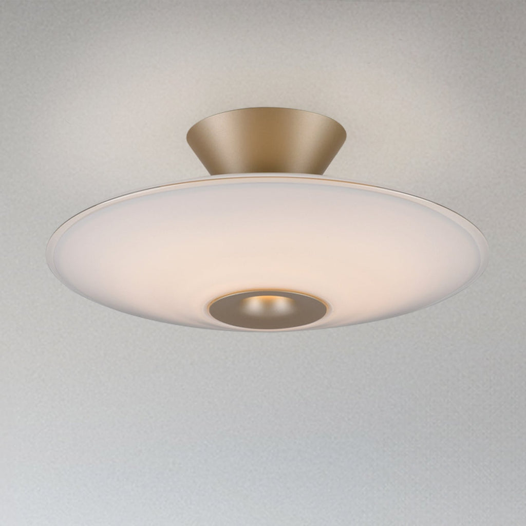 LED taklampe Elipsa glass hvit/bronse dimbar forfra