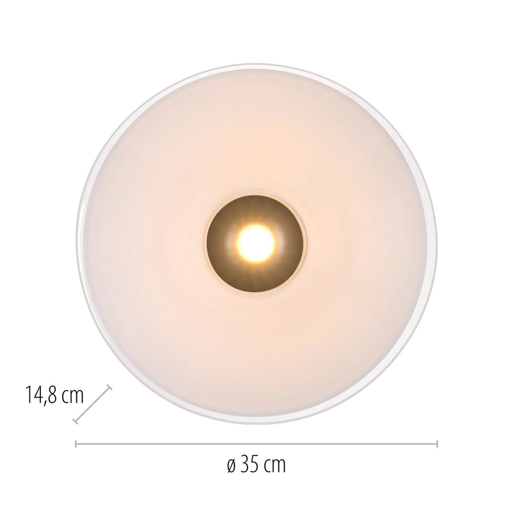 Detalj av LED taklampe Elipsa glass hvit/bronse dimbar