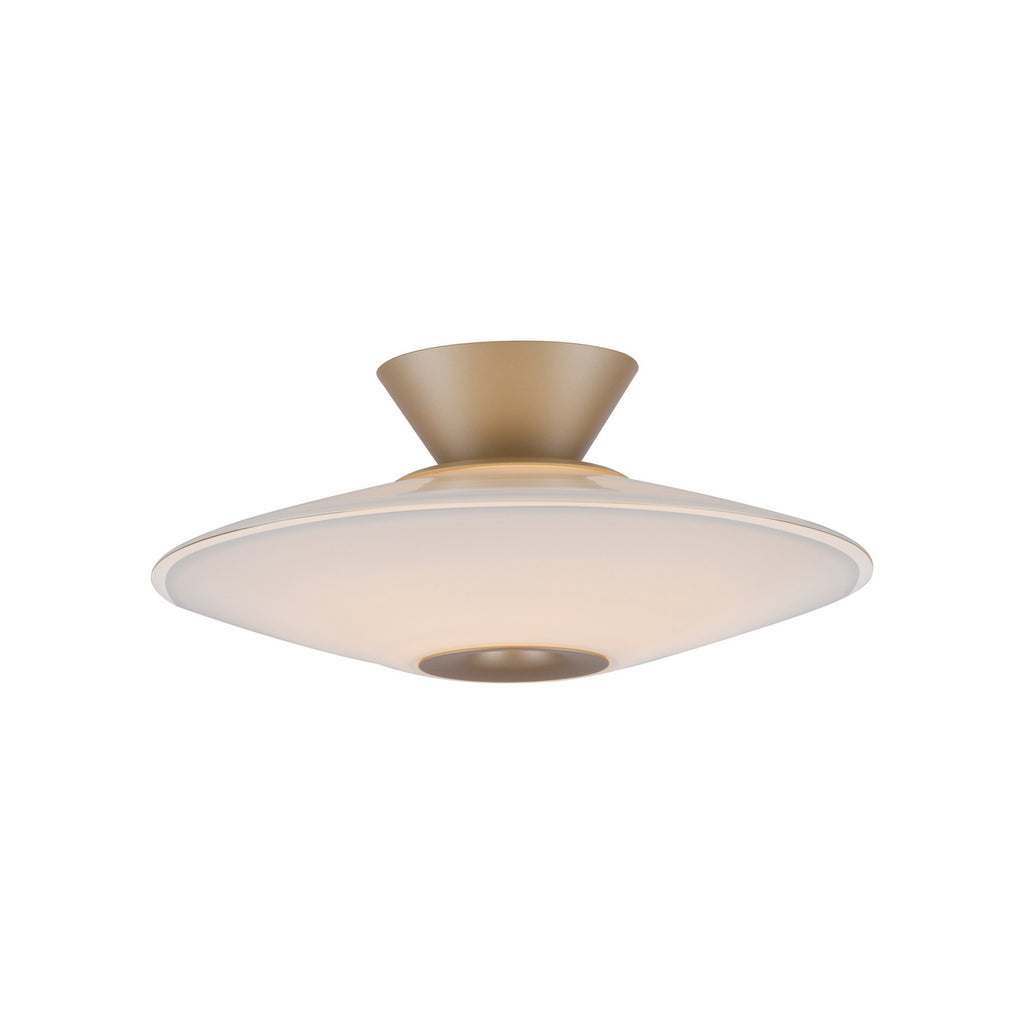 Montert LED taklampe Elipsa glass hvit/bronse dimbar i rom