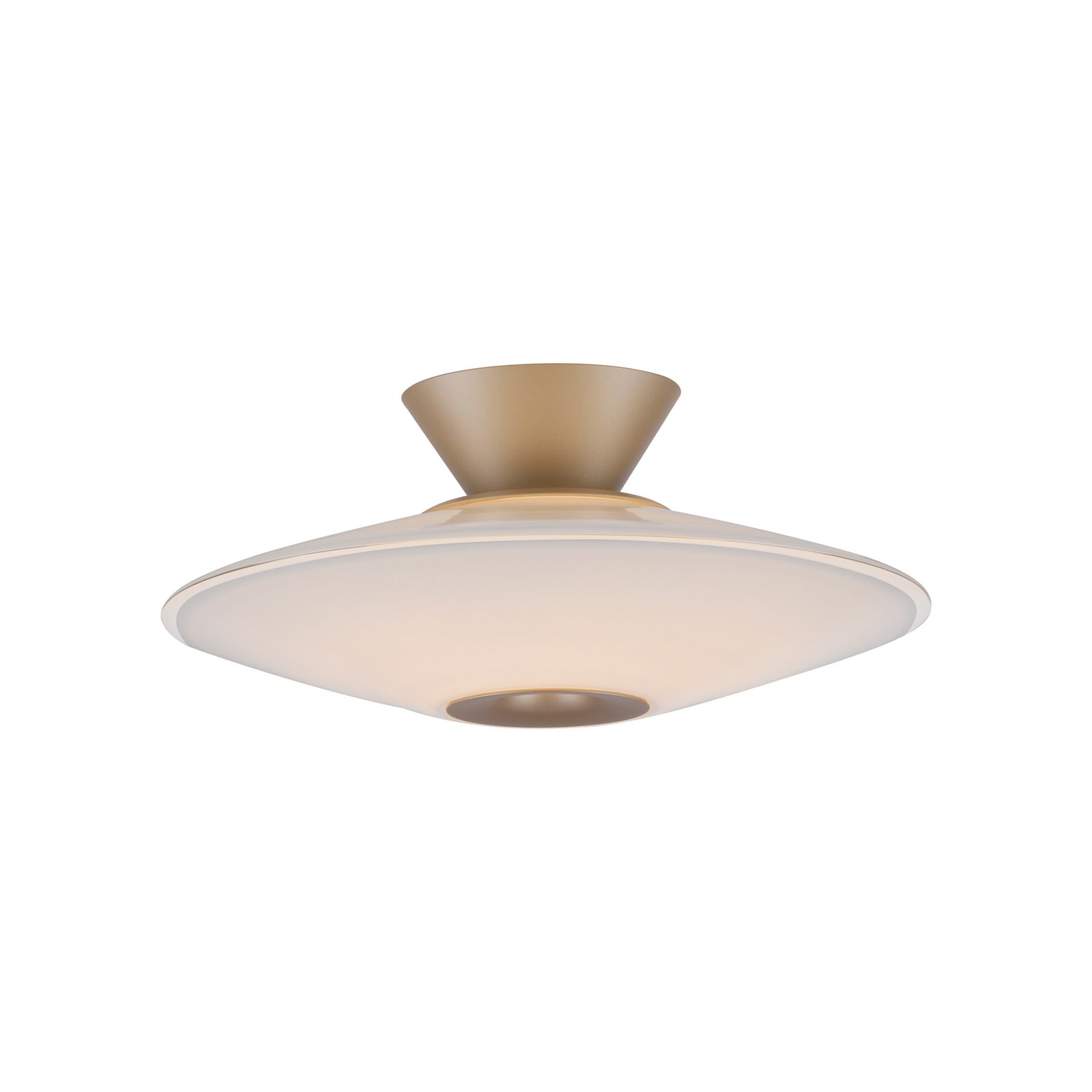 Montert LED taklampe Elipsa glass hvit/bronse dimbar i rom