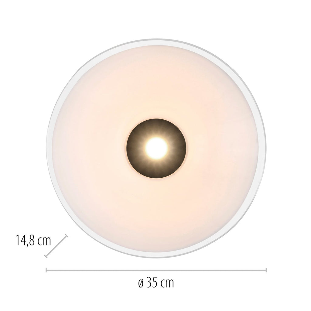 Detalj av LED taklampe Elipsa dimbar glass Ø35 cm 26W varmhvit