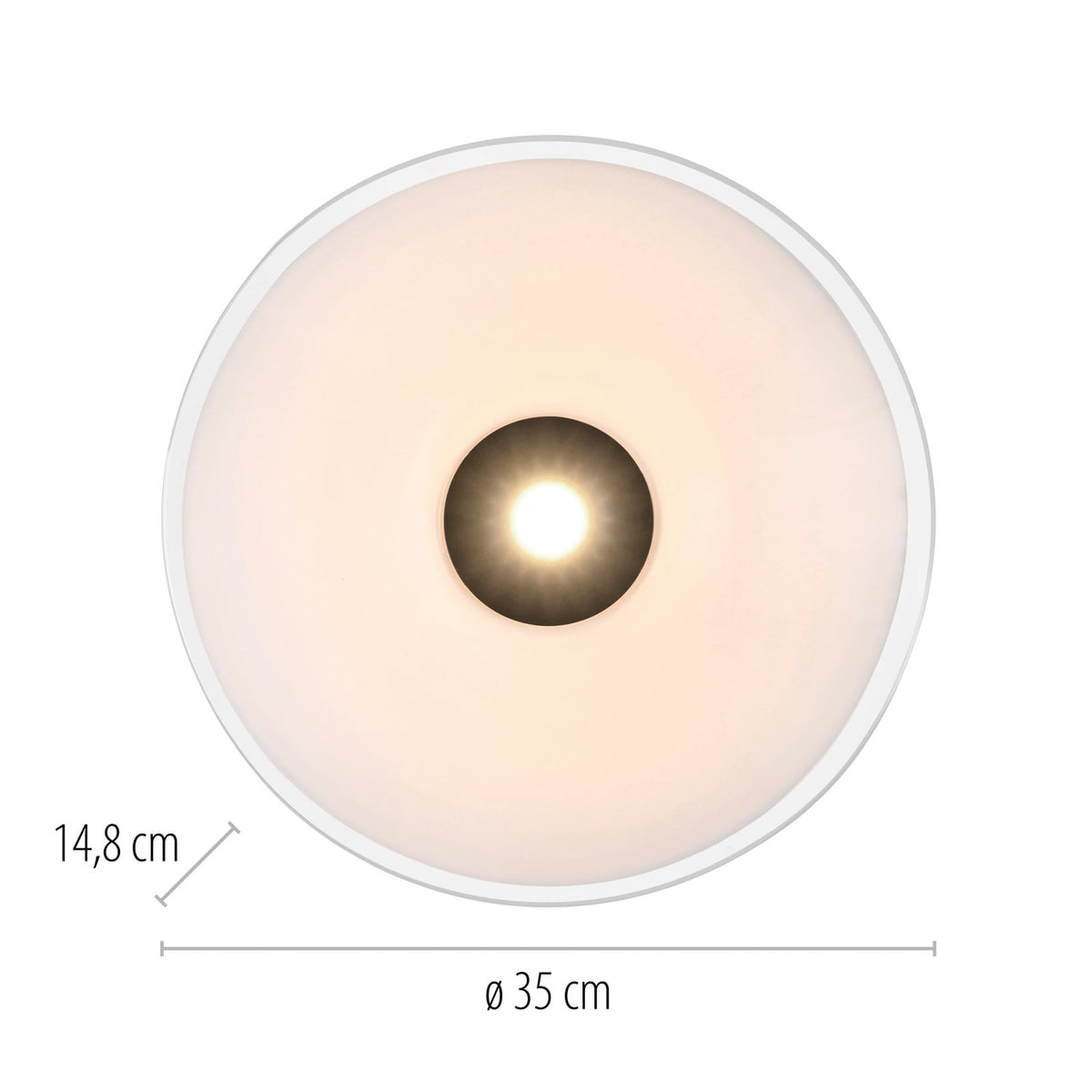 Detalj av LED taklampe Elipsa dimbar glass Ø35 cm 26W varmhvit
