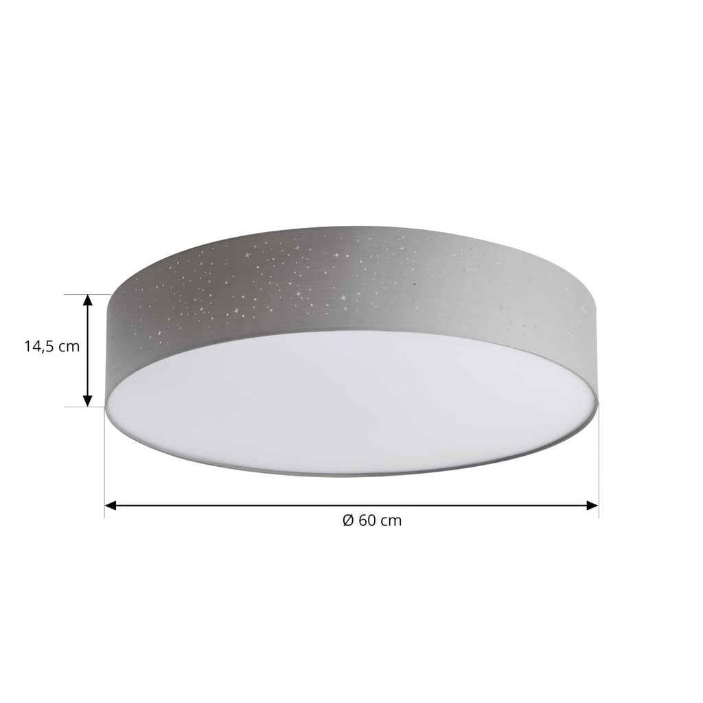 LED taklampe Ellamina tekstil dimbar Ø60 cm CCT med fjernkontroll detalj