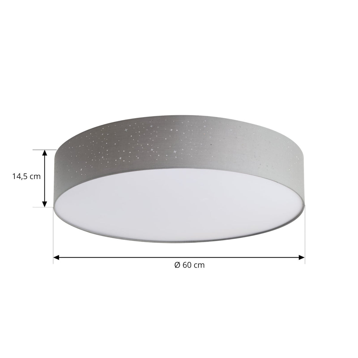 LED taklampe Ellamina tekstil dimbar Ø60 cm CCT med fjernkontroll detalj