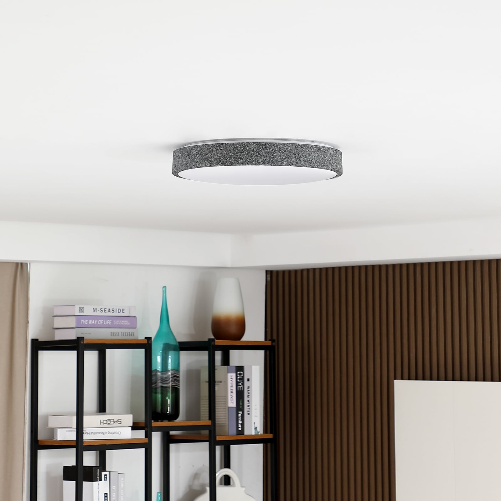LED taklampe Elmor smart RGB CCT Ø39 cm dimbar grå bakside