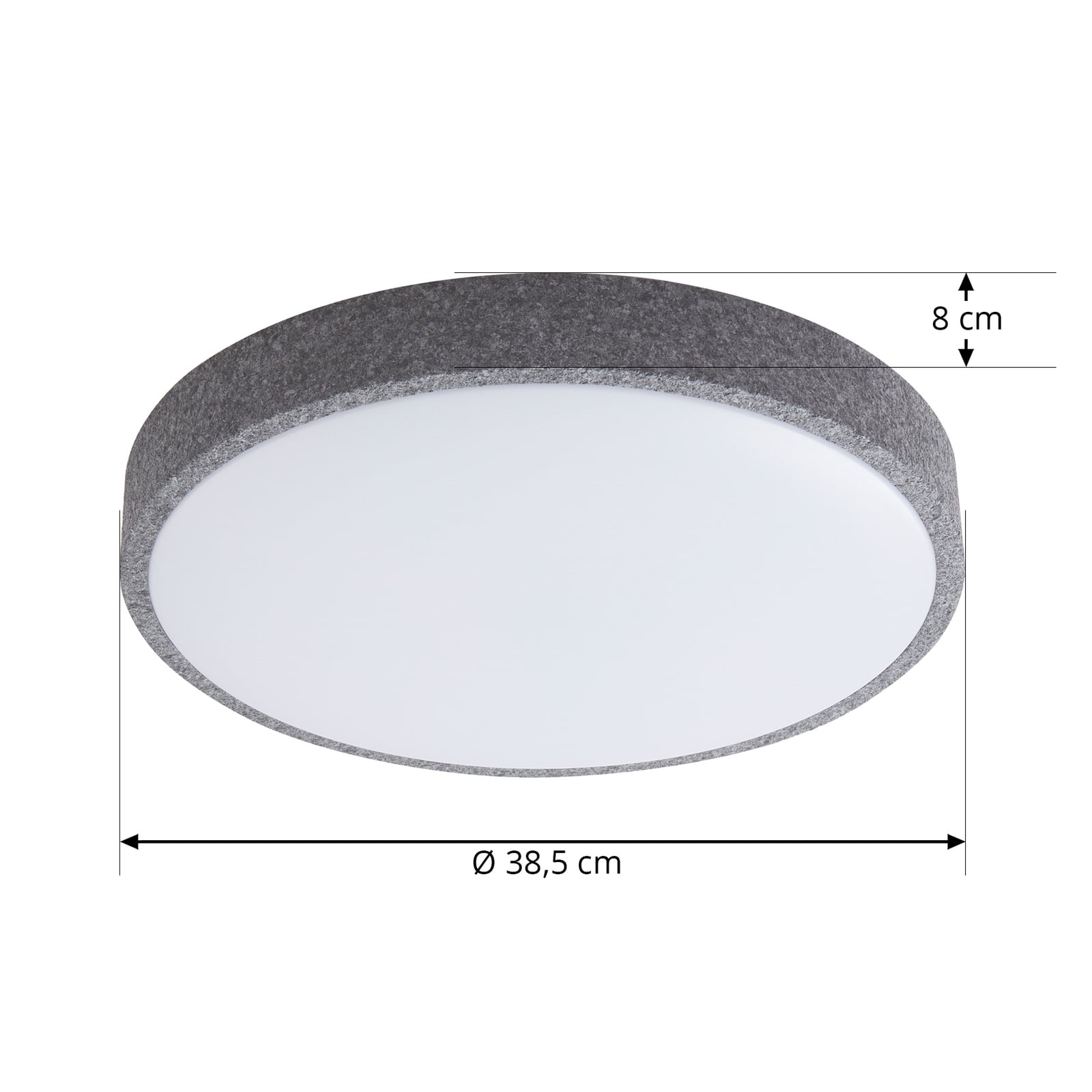 Montert LED taklampe Elmor smart RGB CCT Ø39 cm dimbar grå i rom