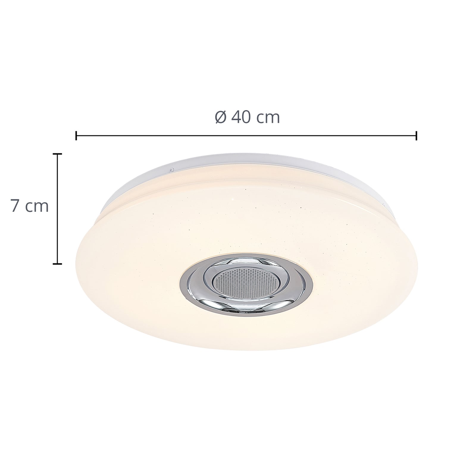 Lysfunksjon på LED taklampe Elpida RGB med høyttaler