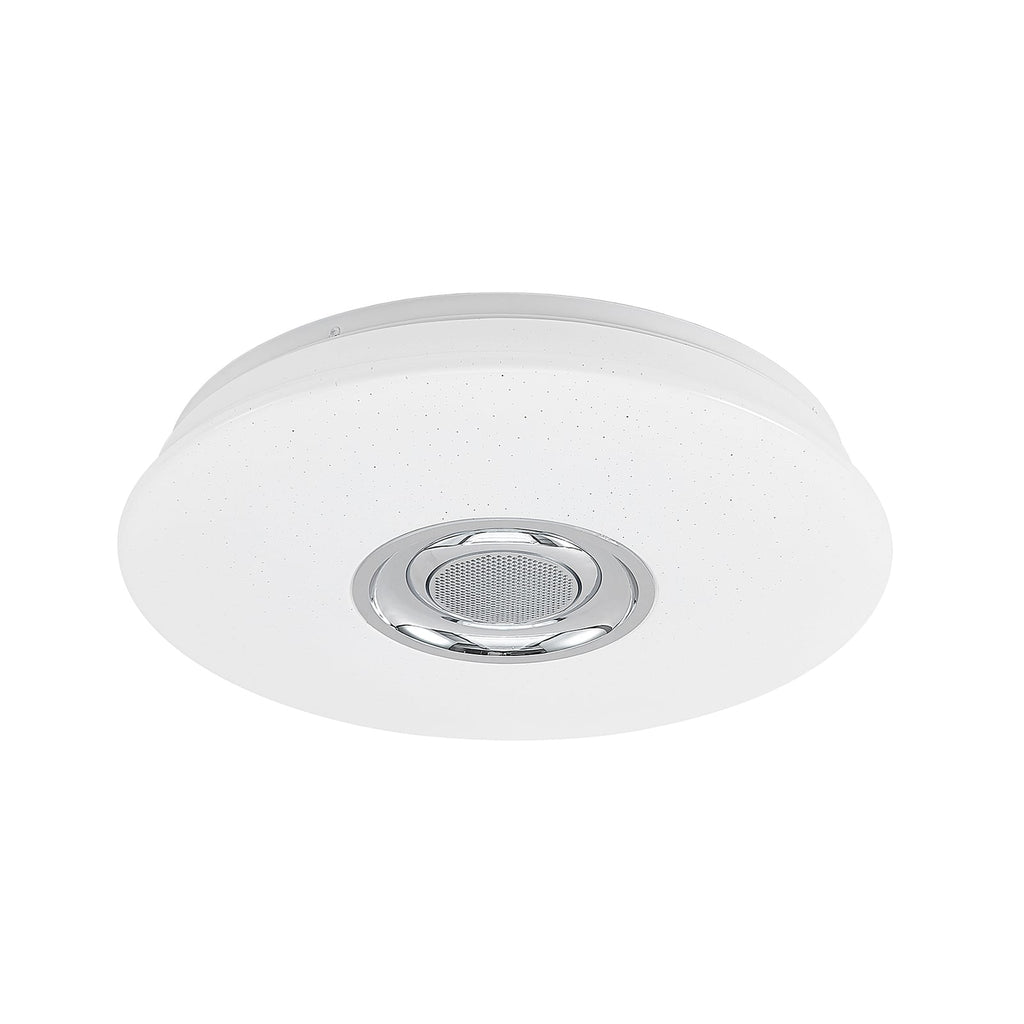 LED taklampe Elpida RGB med høyttaler sett fra siden