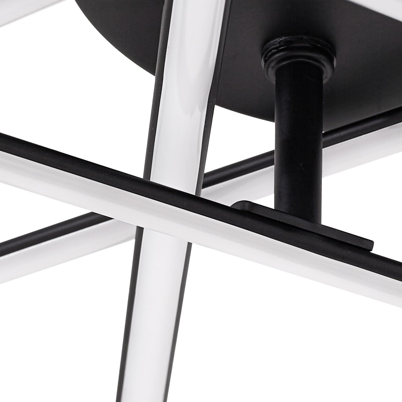 LED taklampe Elviano svart aluminium Ø80 cm sideprofil