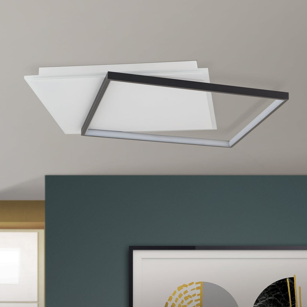 LED taklampe Emanuel dimbar svart hvit 60x50 cm detalj