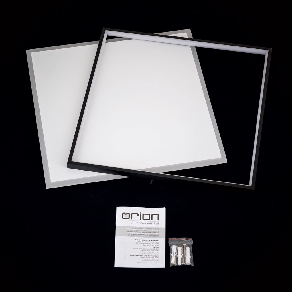 LED taklampe Emanuel dimbar svart hvit 60x50 cm sideprofil