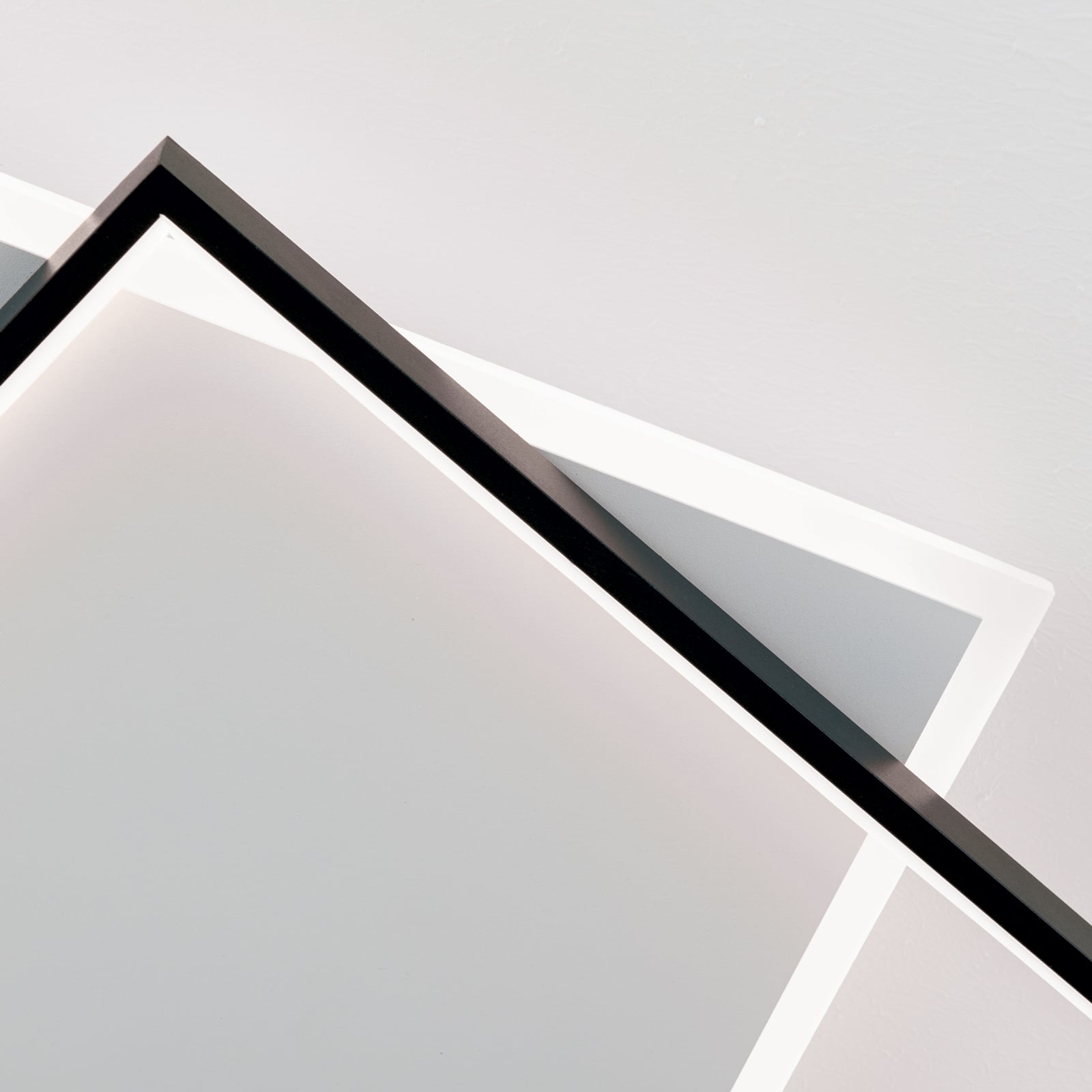 LED taklampe Emanuel dimbar svart hvit 60x50 cm opplyst