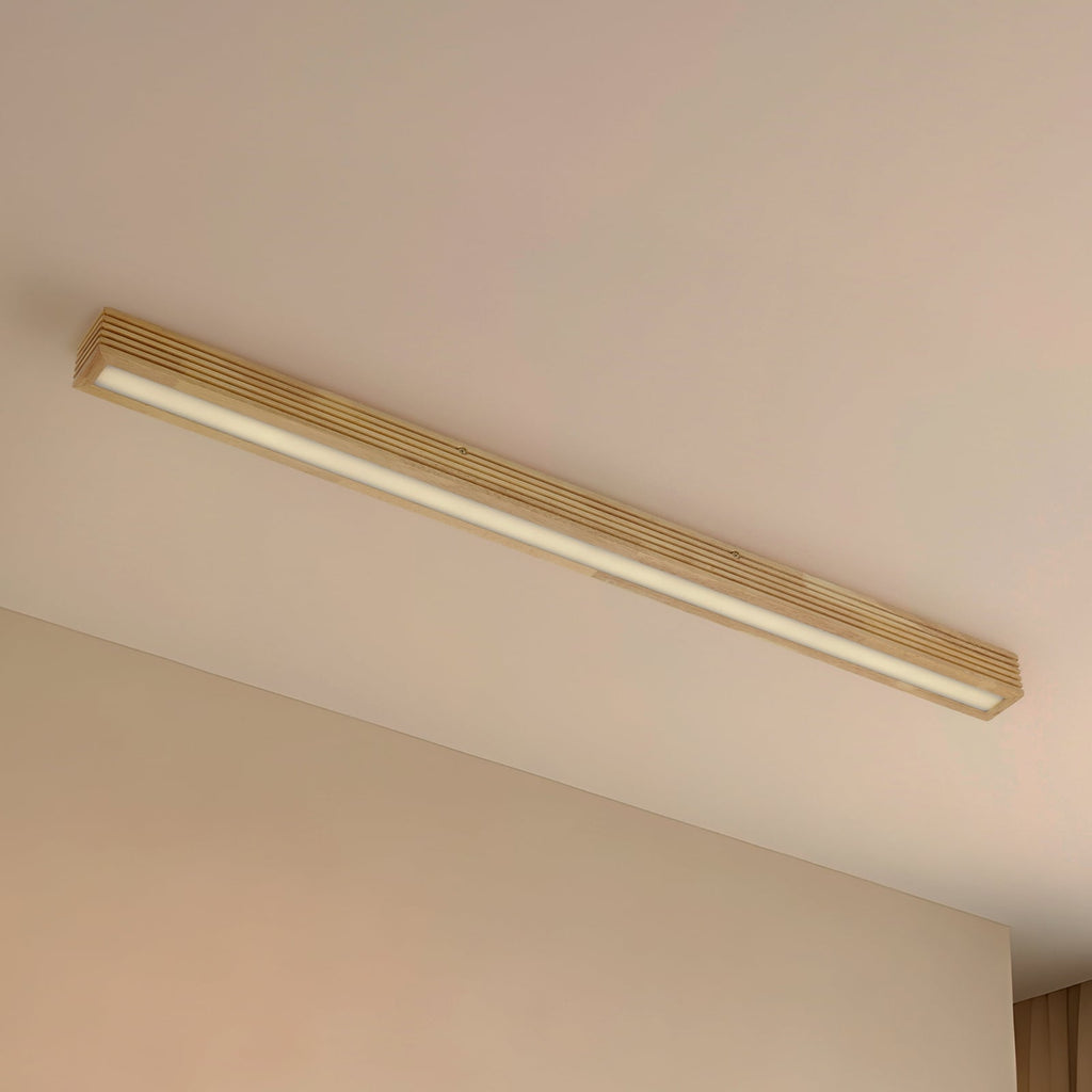 LED taklampe Emara eik dimbar 100 cm 18W varmhvit forfra