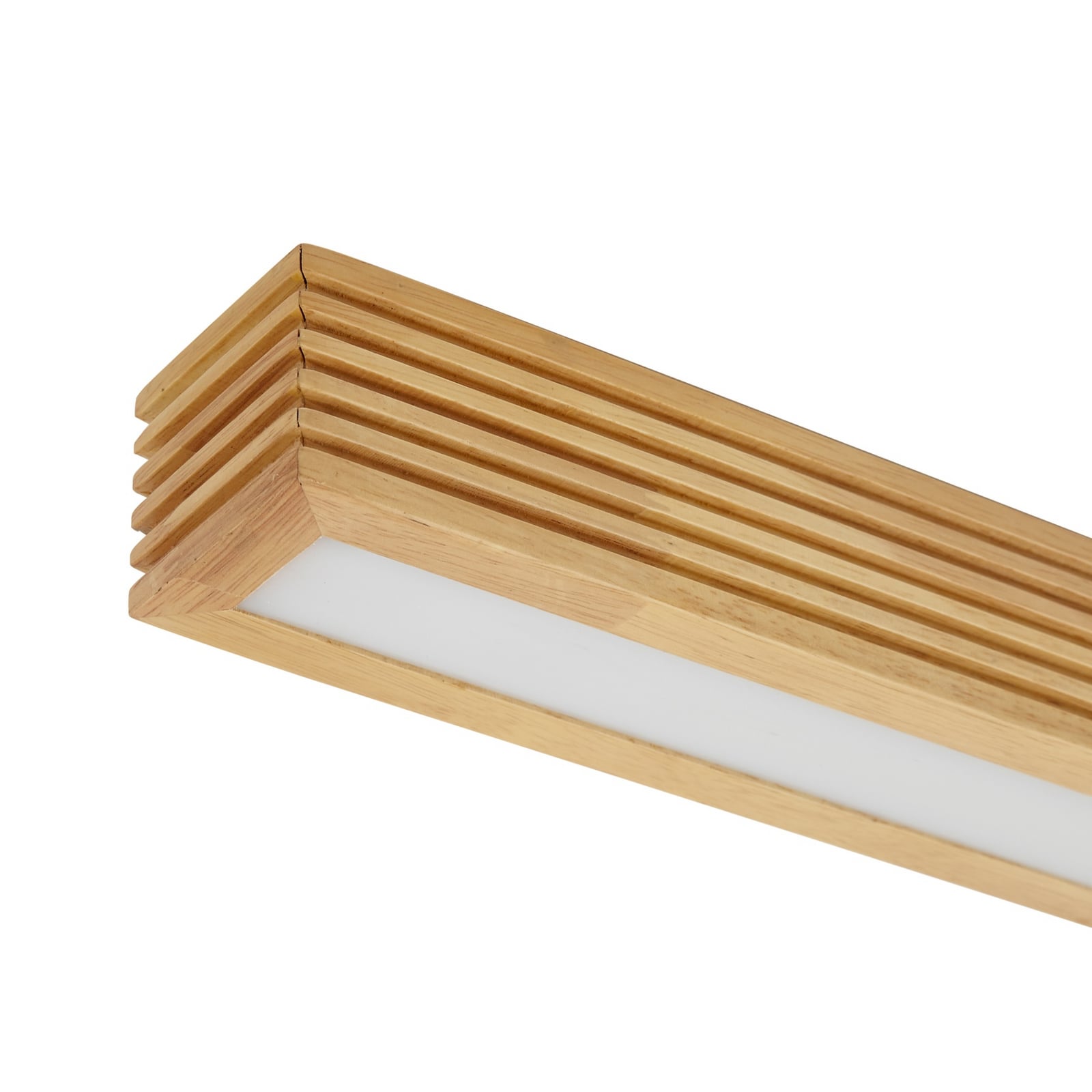 LED taklampe Emara eik dimbar 100 cm 18W varmhvit sideprofil