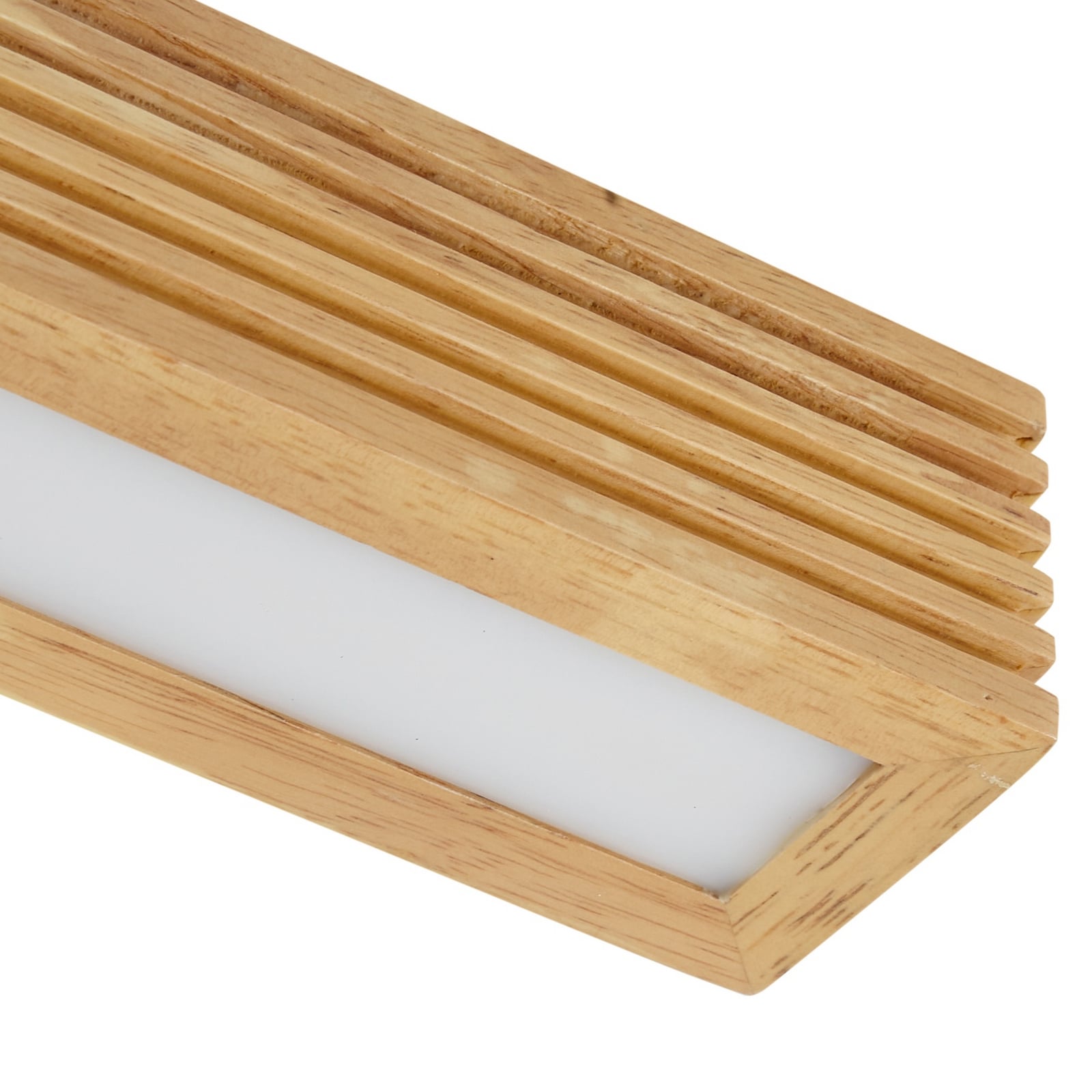 LED taklampe Emara eik dimbar 100 cm 18W varmhvit med lys på