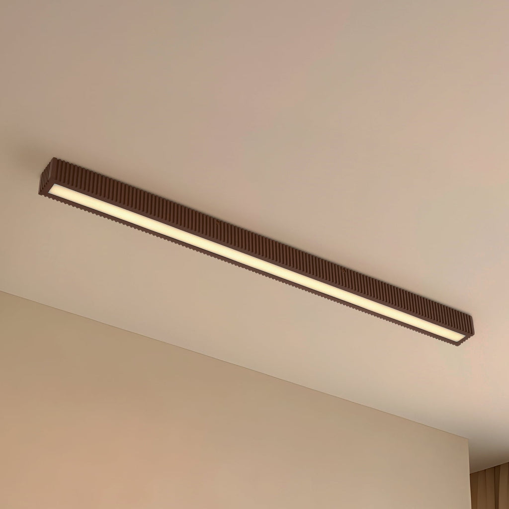 LED taklampe Emara eik mørk dimbar 100 cm 18W forfra