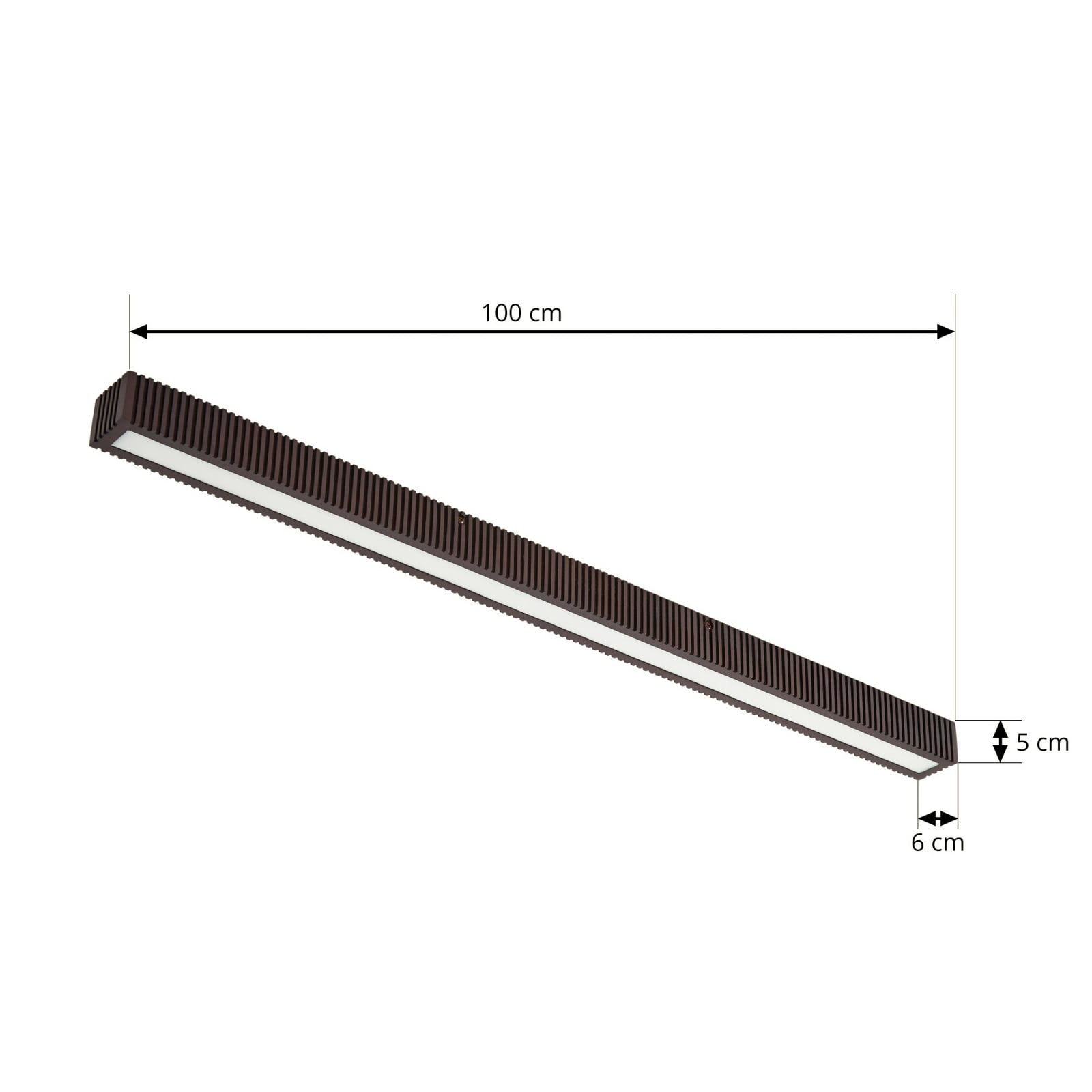 LED taklampe Emara eik mørk dimbar 100 cm 18W detalj av treverk