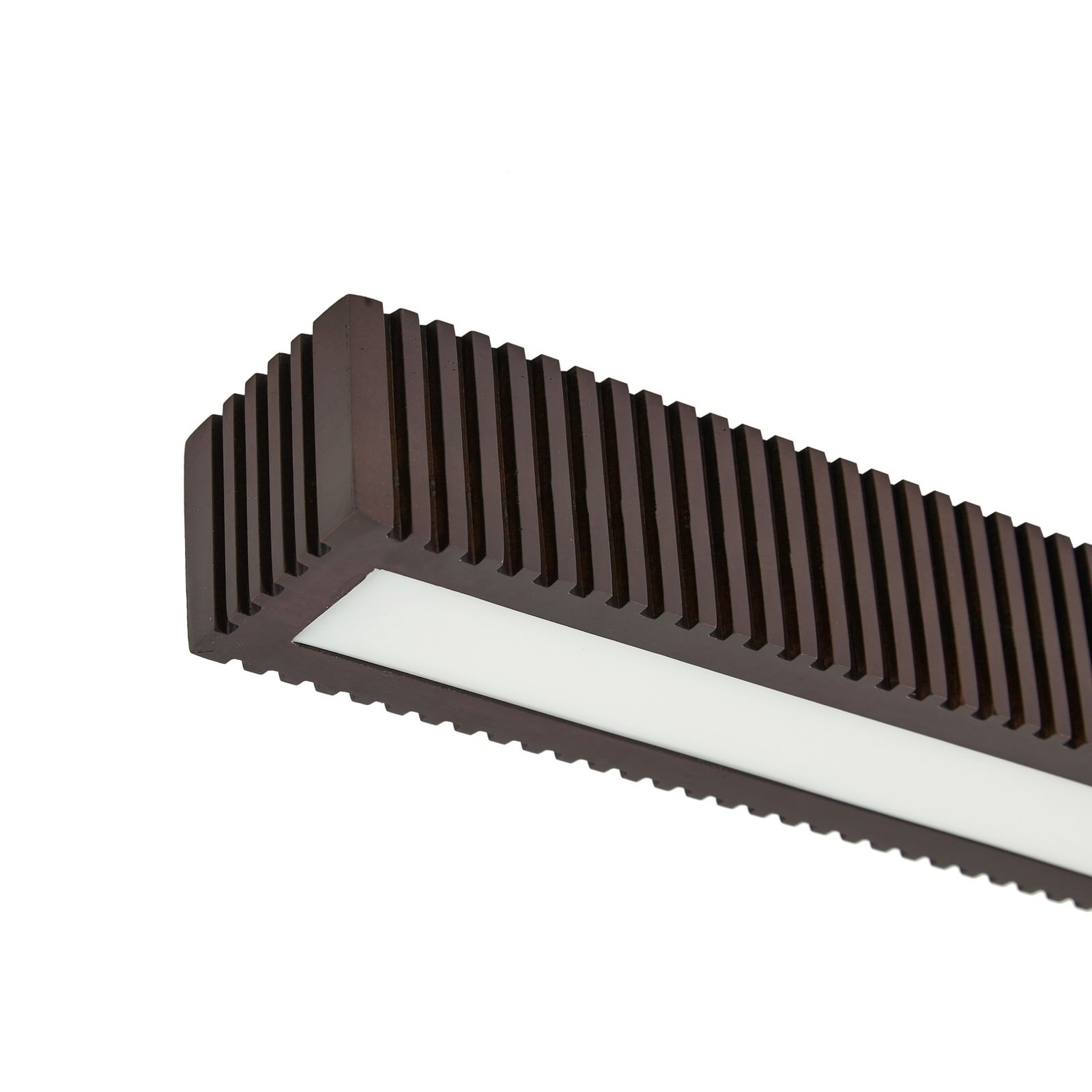 LED taklampe Emara eik mørk dimbar 100 cm 18W sideprofil