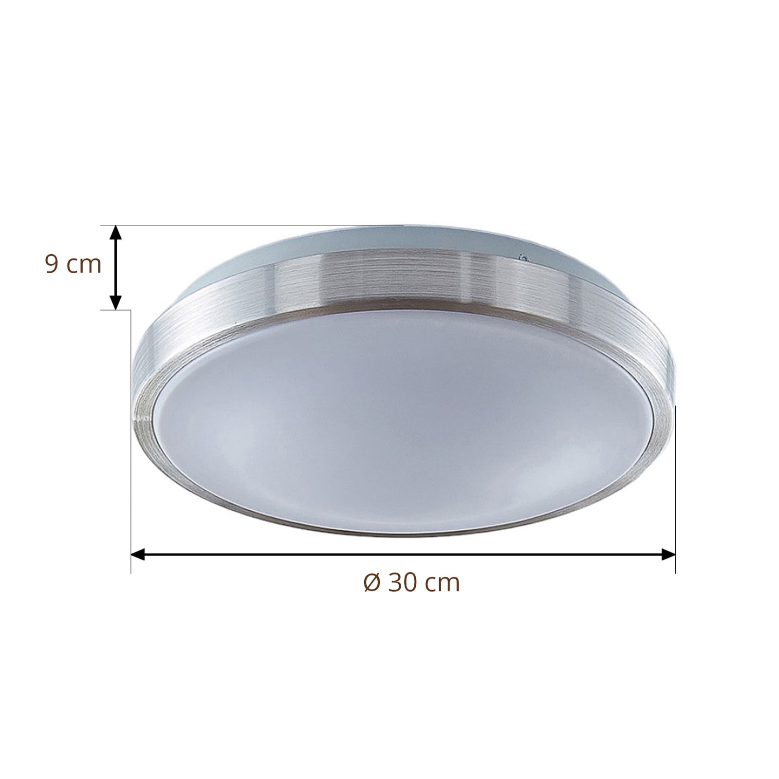 Detalj av LED taklampe Emelie aluminium