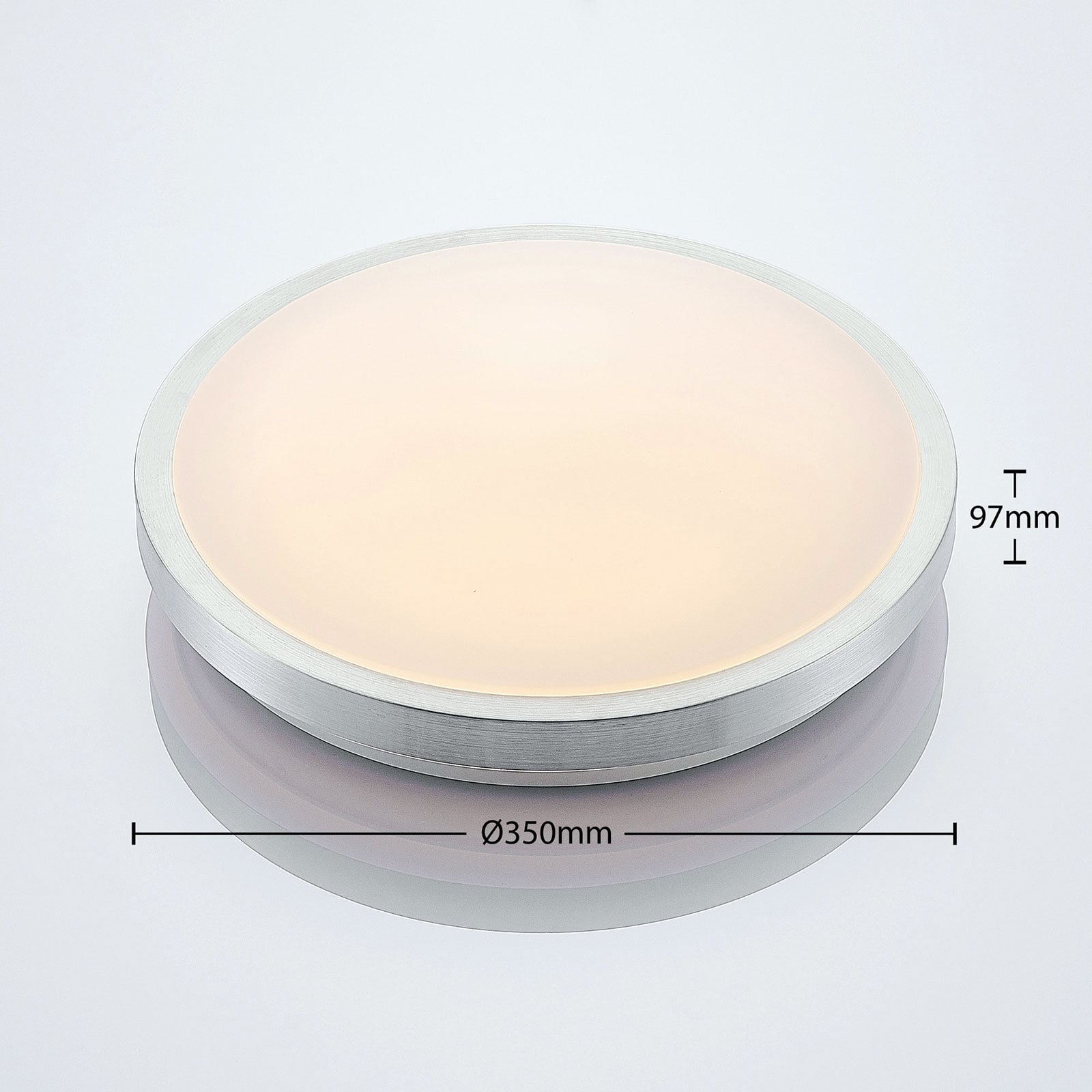 LED taklampe Emelie aluminium Ø35 cm detalj aluminiumramme