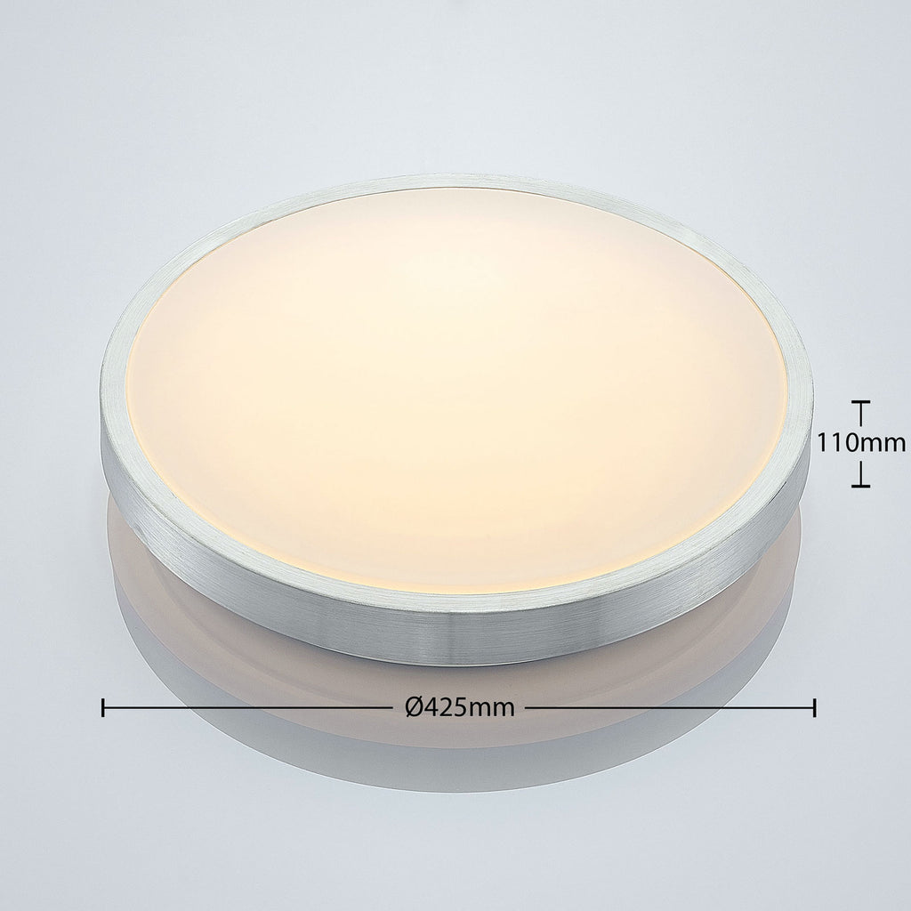 LED taklampe Emelie rund aluminium Ø42 cm varmhvit montert i tak