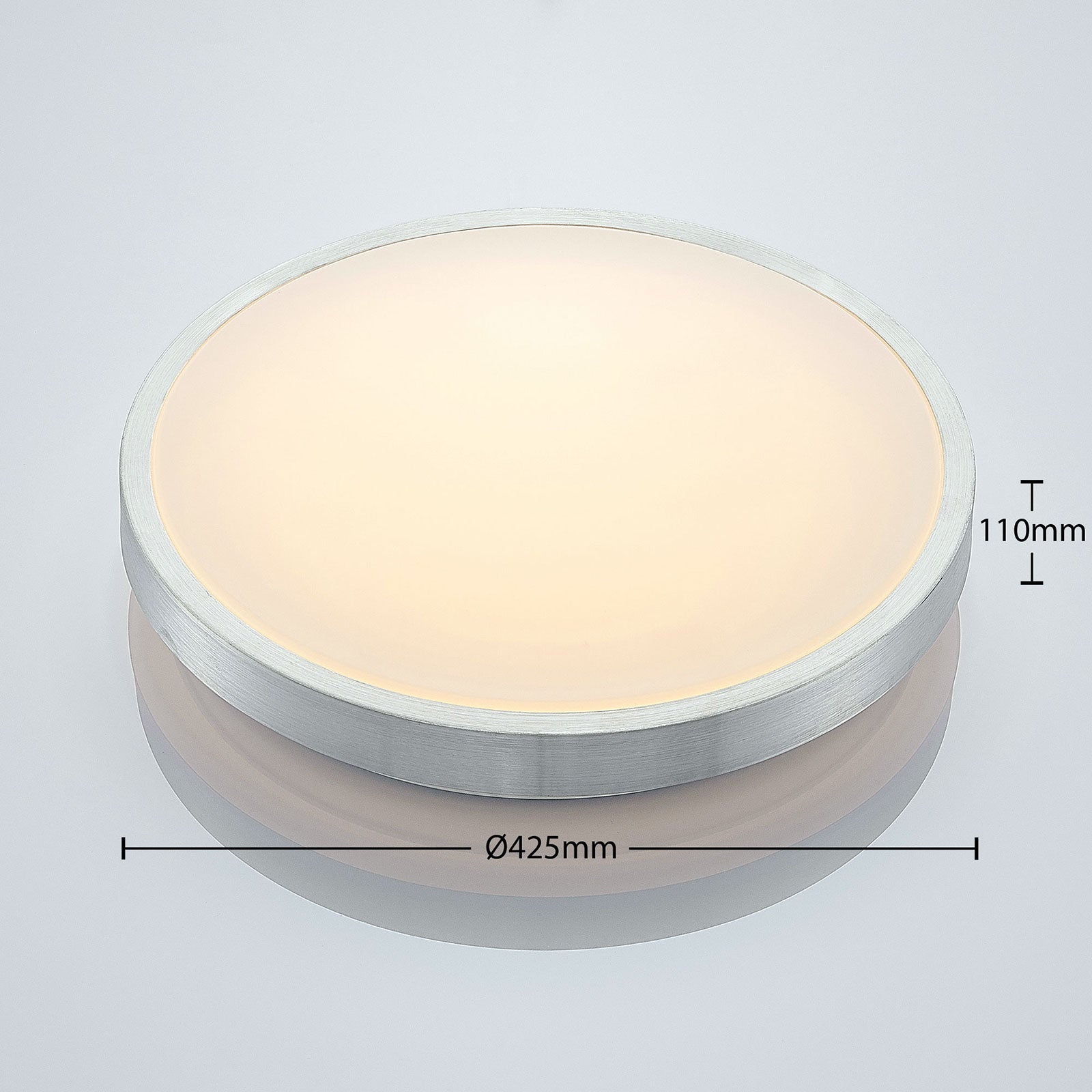LED taklampe Emelie rund aluminium Ø42 cm varmhvit montert i tak