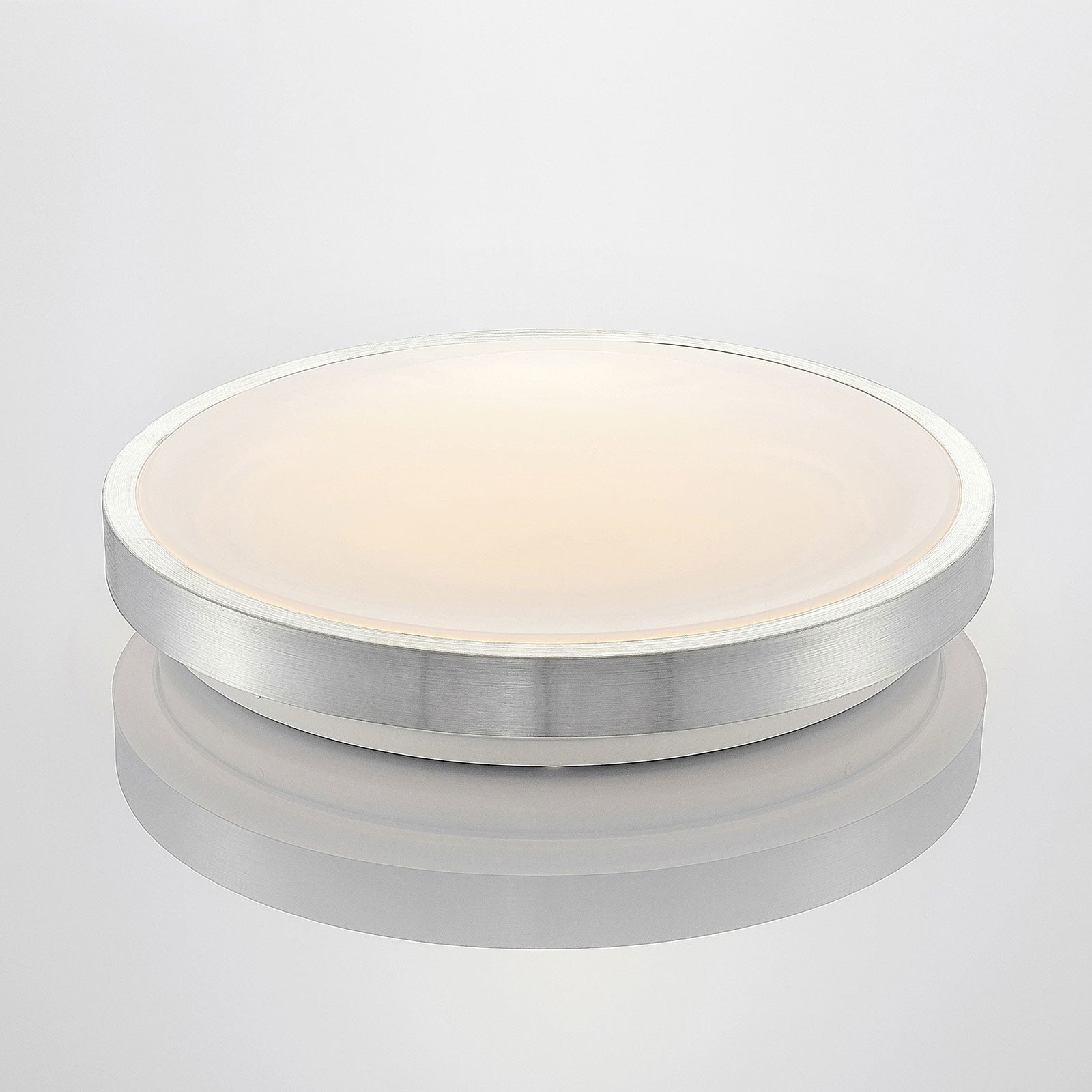 LED taklampe Emelie rund aluminium Ø42 cm varmhvit nærbilde av diffusor