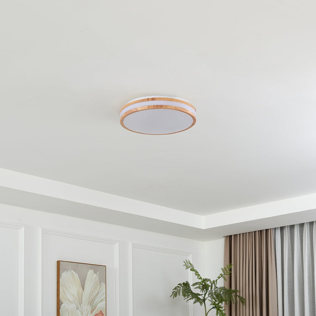 Detalj av LED taklampe Emiva tre Ø39,5 cm