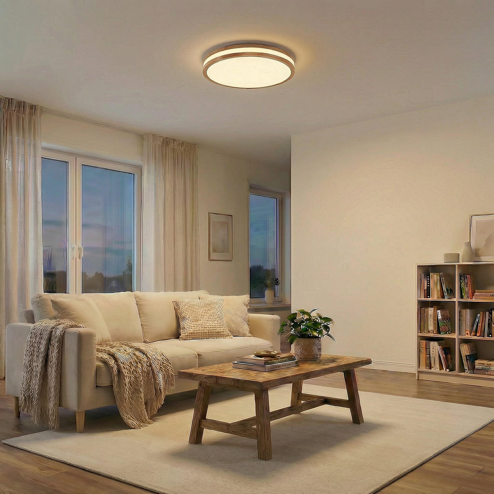 Bakside av LED taklampe Emiva tre CCT dimbar med fjernkontroll