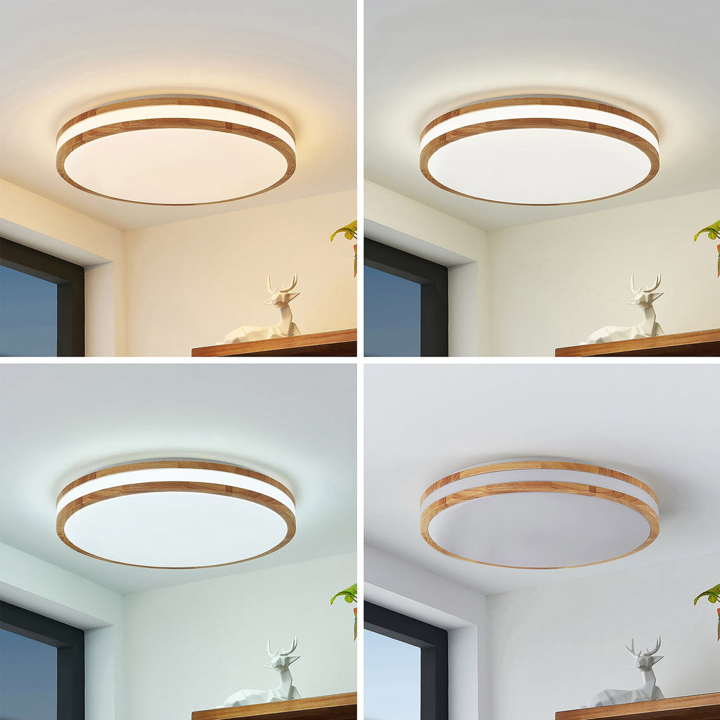 Montert LED taklampe Emiva tre CCT dimbar i stue