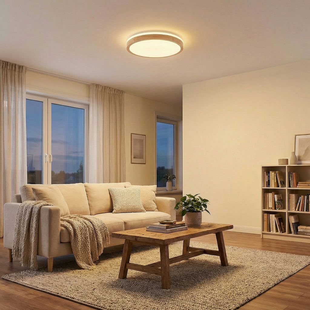 LED taklampe Emiva tre CCT dimbar med fjernkontroll bakside