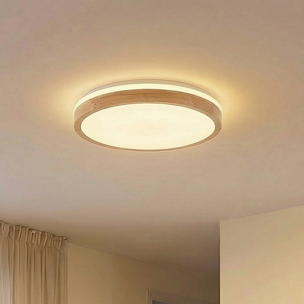 LED taklampe Emiva tre CCT dimbar med fjernkontroll forfra