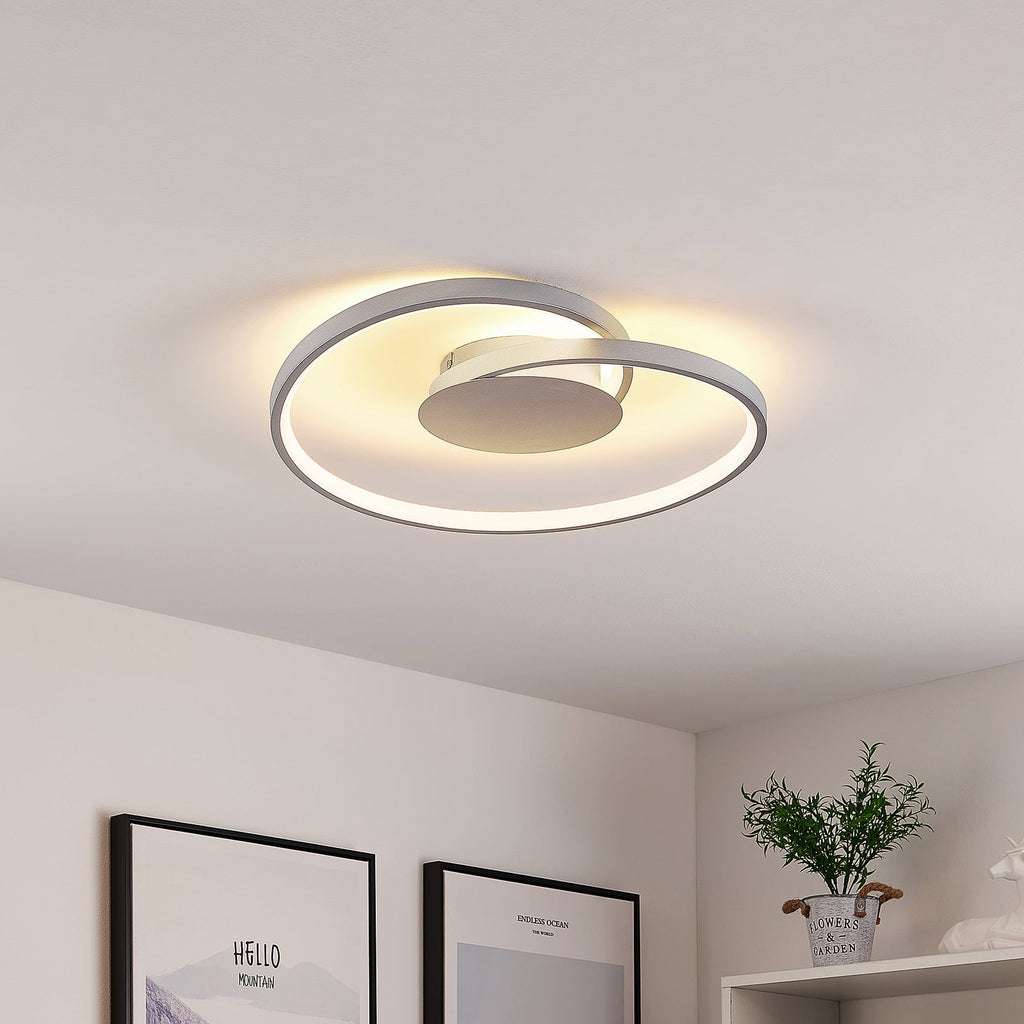 LED taklampe Enesa dimbar sølv bakside