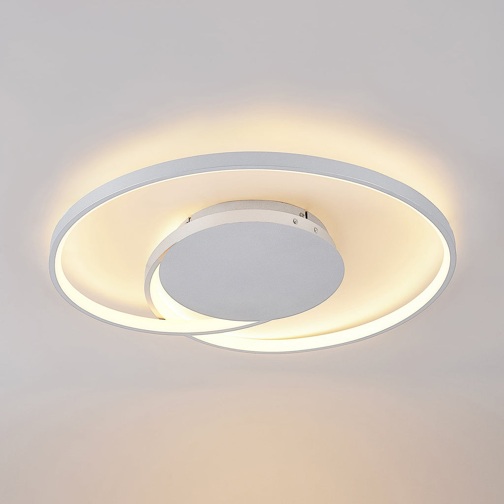 Detalj av LED taklampe Enesa sølv Ø63 cm