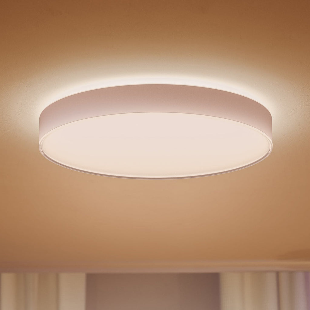 LED taklampe Enrave dimbar CCT Ø55 cm hvit Philips Hue forfra