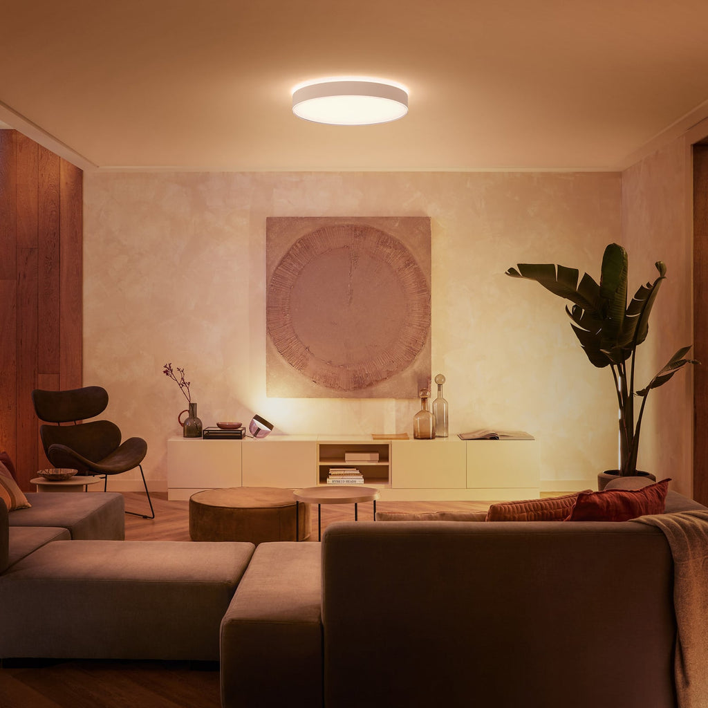 LED taklampe Enrave dimbar CCT Ø55 cm hvit Philips Hue bakside