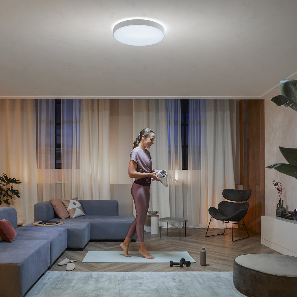 LED taklampe Enrave dimbar CCT Ø55 cm hvit Philips Hue detalj