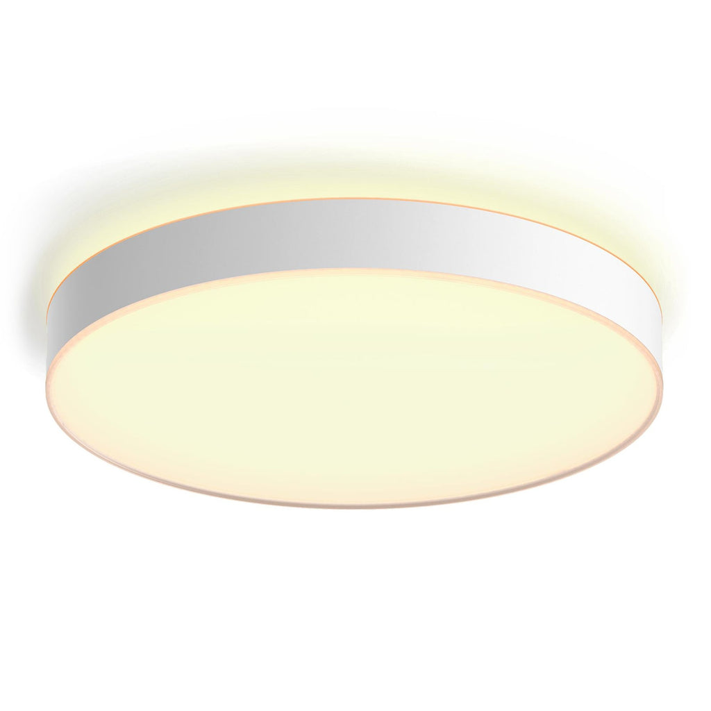 LED taklampe Enrave dimbar CCT Ø55 cm hvit Philips Hue montert i rom