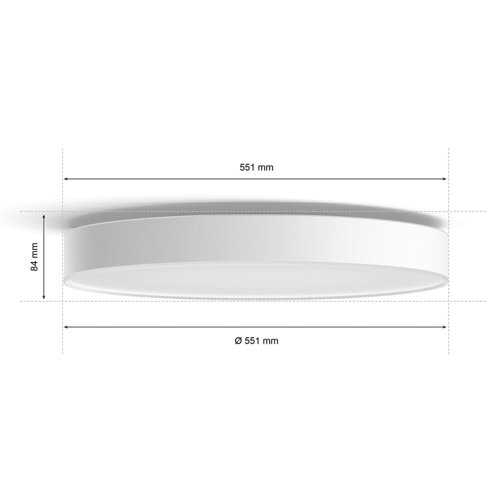 LED taklampe Enrave dimbar CCT Ø55 cm hvit Philips Hue app-styring