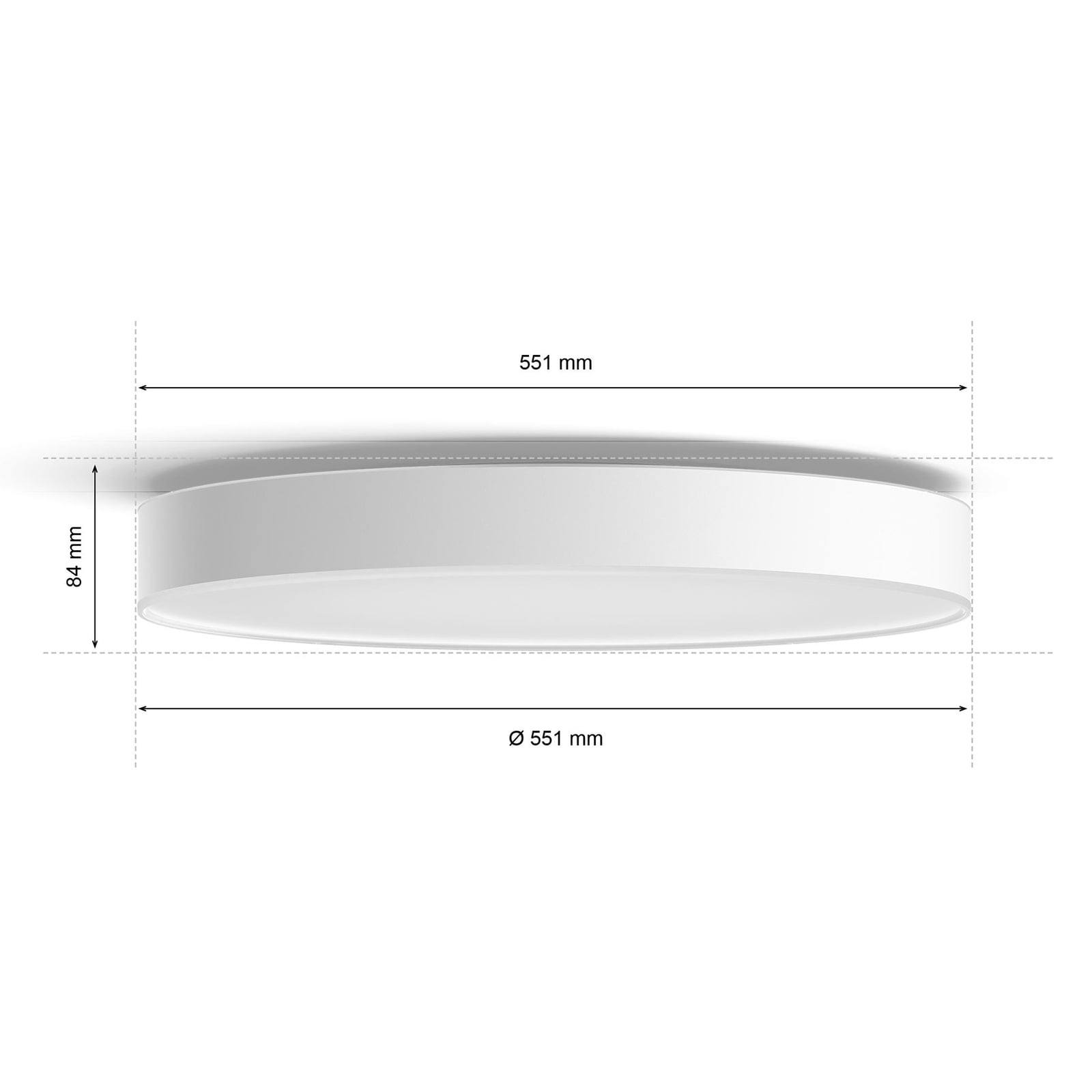 LED taklampe Enrave dimbar CCT Ø55 cm hvit Philips Hue app-styring