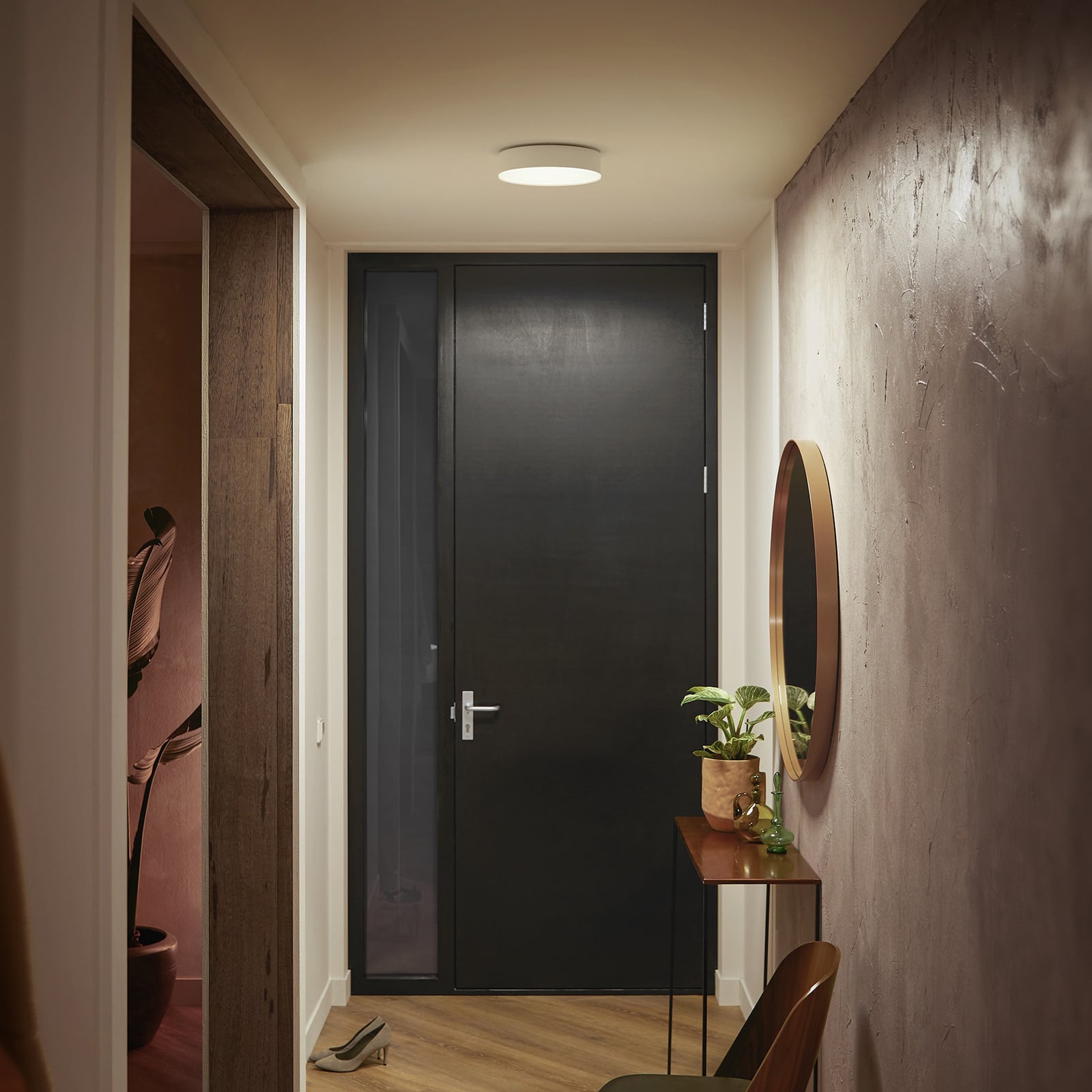 LED taklampe Enrave dimbar CCT Ø26 cm hvit bakside