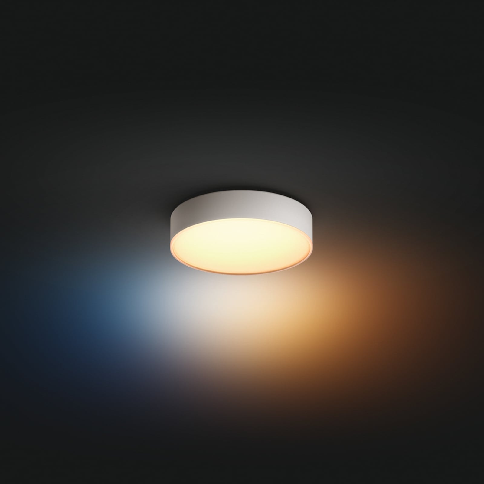 LED taklampe Enrave dimbar CCT Ø26 cm hvit med fjernkontroll