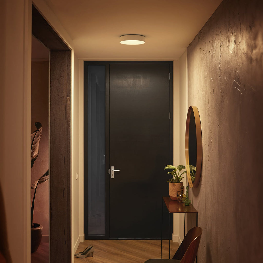 LED taklampe Enrave dimbar CCT Ø26 cm hvit forfra